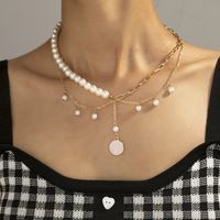 New Simple Personality Smiley Face Necklace Fashion Ins Wind Pearl Smiley Face Multi-layer Necklace Jewelry main image 1