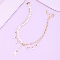 New Simple Personality Smiley Face Necklace Fashion Ins Wind Pearl Smiley Face Multi-layer Necklace Jewelry main image 3