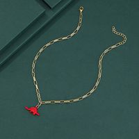 New Fashion Cute Dinosaur Necklace Personality Cartoon Alloy Dinosaur Multilayer Necklace Necklace main image 5