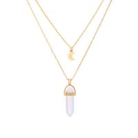 New Personality Creative Crystal Column Necklace Fashion Simple Star And Moon Crystal Column Multi-layer Necklace main image 3