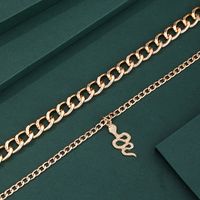 Fashion Retro Snake-shaped Necklace Personality Simple Alloy Snake Pendant Multi-layer Necklace Necklace main image 3
