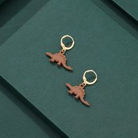 New Personality Cartoon Dinosaur Earrings Fashion Small Cute Dinosaur Multicolor Earrings main image 4