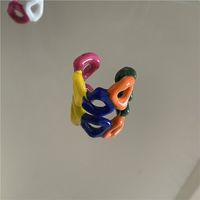 Korean New Sweet Fun Double Color Opening Ring Candy Color Spray Paint Dripping Oil Finger Ring sku image 4