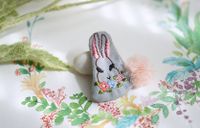 Korea Cloth Art Embroidery Rabbit Brooch Pin Japanese Cute Cartoon Animal Children Brooch Brooch sku image 2