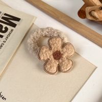 Autumn And Winter New Color Lamb Hair Flower Hair Ring Cute Ball Head Sweet Hair Accessories Plush Rubber Band sku image 2