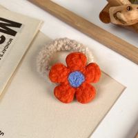 Autumn And Winter New Color Lamb Hair Flower Hair Ring Cute Ball Head Sweet Hair Accessories Plush Rubber Band sku image 4
