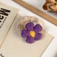 Autumn And Winter New Color Lamb Hair Flower Hair Ring Cute Ball Head Sweet Hair Accessories Plush Rubber Band sku image 5