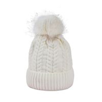 Pink Hat Korean Version Of Pure Color Wild Twist Woolen Hat Warm Fashion Hair Ball Trend Knitted Hat New sku image 3