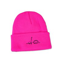 Woolen Hat Autumn And Winter New Wild Fashion Warmth Japanese Cute Two Dinosaur Knitted Hat Korean Trend sku image 2