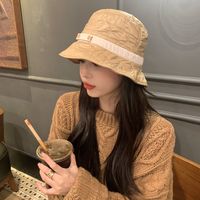 Korean Fashion Warm And Cold Hat Wide-brimmed Face Concealed Buckle Color Matching Fisherman Hat Trend All-match Sunbath Hat sku image 2