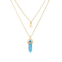 New Personality Creative Crystal Column Necklace Fashion Simple Star And Moon Crystal Column Multi-layer Necklace sku image 2