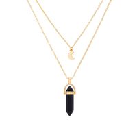 New Personality Creative Crystal Column Necklace Fashion Simple Star And Moon Crystal Column Multi-layer Necklace sku image 5