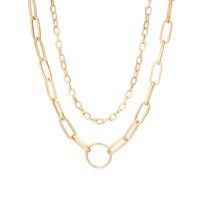 Sweet Simple Style Circle Alloy Layered Plating Women's Layered Necklaces sku image 1