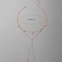 Korean Version Of New Jewelry Rhinestone Metal Two-layer Necklace main image 3