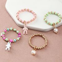 Simple Creative Spaceman Ring Color Rice Bead Elastic Tail Ring Set Ring main image 3
