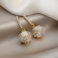 Zircon Opal Earrings Korea Retro Fashion Earrings Temperament Creative Earrings main image 2