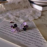 Korea Diamond Opal Crystal Flower Earrings Retro Design Sweet Stud Earrings main image 1