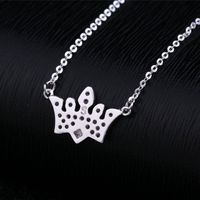 Korean Fashion Trend Full Diamond Zircon Micro-inlaid Crown Necklace main image 5