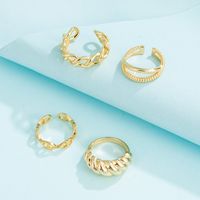 Europe And America Cross Border New Personalized Simple Ring Fashion Retro With Opening Adjustable Four-piece Ring Set Jewelry For Women main image 2