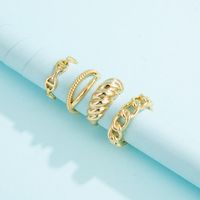 Europe And America Cross Border New Personalized Simple Ring Fashion Retro With Opening Adjustable Four-piece Ring Set Jewelry For Women main image 3