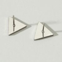 Fashion Jewelry Triangle Stud Earrings Smooth Ear Buckle Men And Women Stainless Steel Ear Jewelry main image 3