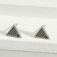 Fashion Jewelry Triangle Stud Earrings Smooth Ear Buckle Men And Women Stainless Steel Ear Jewelry main image 5