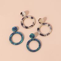 Europe And America Cross Border Popular Ornament Cellulose Acetate Sheet Round Eardrops Stud Earrings Simple All-match Fashion Accessories Factory Direct Sales main image 2