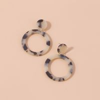 Europe And America Cross Border Popular Ornament Cellulose Acetate Sheet Round Eardrops Stud Earrings Simple All-match Fashion Accessories Factory Direct Sales main image 3