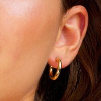 Geometric U-shaped Earclip Earrings Wholesale European And American Personalized Simple Ins New Tube Hollow Metal Earrings Female Temperament main image 5