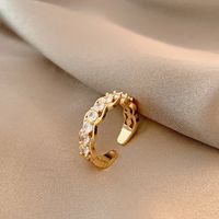 Korean Style Design Niche Zircon Ring Female Cold Style Personality Fashionable Index Finger Ring Open Adjustable Micro-inlaid Ring main image 1