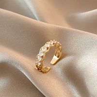 Korean Style Design Niche Zircon Ring Female Cold Style Personality Fashionable Index Finger Ring Open Adjustable Micro-inlaid Ring main image 4