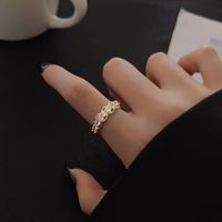 Korean Style Design Niche Zircon Ring Female Cold Style Personality Fashionable Index Finger Ring Open Adjustable Micro-inlaid Ring main image 6