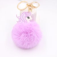 Llavero De Bola De Piel De Unicornio Máquina Grúa Cartera Para Niñas Mochila Para Niños Colgante Boutique Suministro Personalizado Al Por Mayor main image 2