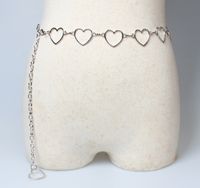 Waist Chain Ladies Decoration Thin Belt Simple Versatile Dress Metal Heart Connection Fashion Small Belt Skirt main image 6