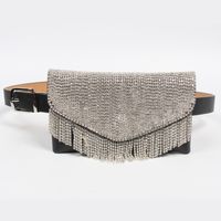 Moda Nuevo Estilo Elegante Para Mujer Cinturón De Diamantes De Imitación Tipo Cinturón Bolso De Borla Billetera Para Teléfono Móvil main image 1