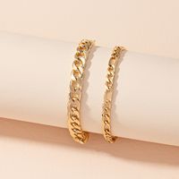 2021 Creative Punk Chain Couple Bracelet Female Europe And America Cross Border Gold Thick Chain Personality Pure Necklace Jewelry main image 3
