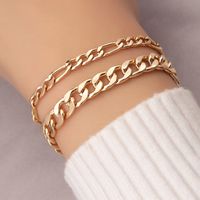 2021 Creative Punk Chain Couple Bracelet Female Europe And America Cross Border Gold Thick Chain Personality Pure Necklace Jewelry main image 5
