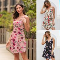 Europe And America Hot Sale Strap Tight Sexy Sling Print Dress Summer New main image 2