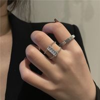 Zircon Chain Ring Set Niche Design Simple Personality Temperament Wild Fashion Ring main image 4