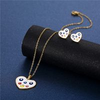 Necklace Evil Eyes Necklace Earrings Set Turkish Style Heart-shaped Jewelry Accessories main image 3