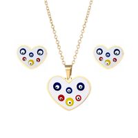 Necklace Evil Eyes Necklace Earrings Set Turkish Style Heart-shaped Jewelry Accessories main image 6