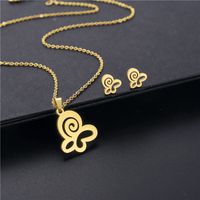 New Stainless Steel Small Fresh Butterfly Necklace Set Earrings Clavicle Chain Set Accessories main image 3