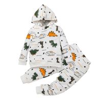 Children's Sweater Suit Autumn Fashion Long-sleeved Boy Dinosaur Print Pullover Pants Two-piece main image 6