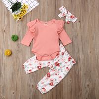 Baby Clothing Set Long-sleeved Romper Trousers Printing Fashion Baby 3-piece Set Autumn Baby Clothes main image 2