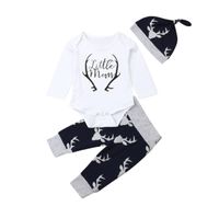 Baby Frühlings-und Herbst Kleidungs Anzug Mode Brief Langarm-strick Hose Männliches Baby 3-teiliges Set  Großhandel main image 2