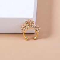 New Fashion Fringed Crystal Rhinestone Nose Ring Golden Flower Rhinestone Piercing Nose Ring main image 3