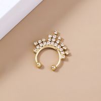 New Fashion Fringed Crystal Rhinestone Nose Ring Golden Flower Rhinestone Piercing Nose Ring main image 4