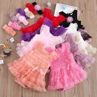 Girls Summer Dress 0-1 Year Old Birthday Net Yarn Baby Infant First Year Old Dress Fluffy Dress main image 1