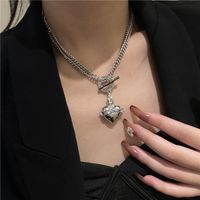 Korean Love Pendant Sweater Chain Letters Stainless Steel Clavicle Chain Necklace main image 2