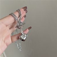 Korean Love Pendant Sweater Chain Letters Stainless Steel Clavicle Chain Necklace main image 5